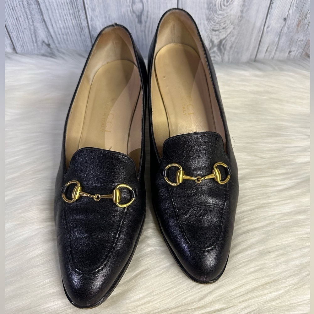 GUCCI horsebit black leather shoes